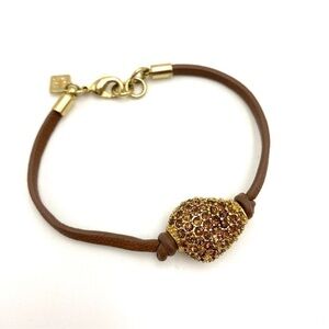 BANANA Republic Crystal Leather Strap Bracelet 7”